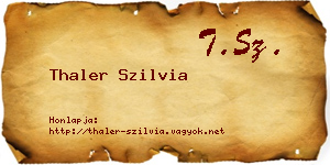 Thaler Szilvia névjegykártya