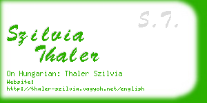 szilvia thaler business card
